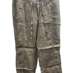 International concepts INC Gray Linen Wide Leg Drawstring Pants Size 16 Photo 0