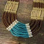 NWT New Directions beaded necklace Blue Photo 2