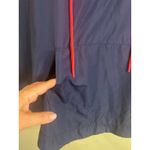 Aerie  navy blue hooded windbreaker poncho blue pink floral interior, size: L/ XL Photo 2