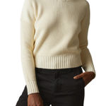 American Giant Chunky cropped crew sweater in creme white Size M Photo 0