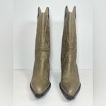 Nine West Taupe Leather Cowgirl Boots Women’s 9.5 Western Boho Festival Style Photo 3