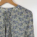 NYDJ  Floral Button Down Blouse Medium Pintuck Lightweight Cottage Office Relaxed Photo 2