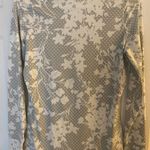 Lands' End Grey Floral Crew Neck Long Sleeve Rash Guard UPF 50 Swim Tee Photo 8