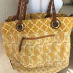 Lucky Brand Yellow Paisley Multi Canvas Large Hobo Messenger Shoulder Bag Photo 1