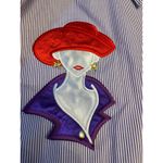 Get Lucky USA Purple White Striped Novelty Button Down Shirt Red Hat Shoe 1X Photo 4