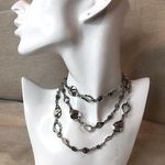 MICHAEL DAWKINS Starry Night Sterling Silver Petals and Oxidized Stars Necklace Photo 0