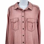 Free People  Long Sleeve Button Front Last Chance Chambray Shirt Size Small S Photo 91
