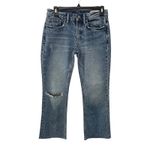 ALLSAINTS Serene Destroy Kick Flare Jeans Size 25 Distressed Raw Hem Blue Denim Photo 2