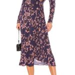 Rag and Bone  Odette Wrap Midi Dress Violet Flower Size 6 Photo 1