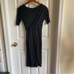Boden Tencel Lyocell Wrap Short Sleeve Slinky MIDI Dress Black Size 6 Photo 1