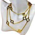 FORNASH Quatrefoil Gold Tone Necklace with lobster claw clasp 42 inches long Photo 2