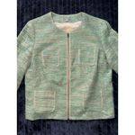 J.Jill  Blazer Jacket Womens‎ Green Multicolor Tweed Casual Zip Up Size M Photo 1