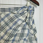 Veronica Beard  Kaia tie waist blue white plaid ruffle miniskirt waist 26-27” P38 Photo 7