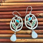 Silpada  Silver Earrings with Blue and Green Accents Photo 2