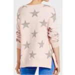 Sundry  Light Pink Gray Star Side Zip Crewneck Sweatshirt Sweater Photo 1