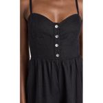 Madewell 100% Linen Black Button Front Wide Leg Jumpsuit Women's 2 Photo 2