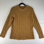 J.Crew Fisherman Cable Knit Tan Crewneck Pullover Sweater Women’s Size Small Photo 0