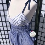 Miley + Molly 🔷 Blue Stripe Peplum Tank Blouse Photo 0