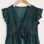 SheIn Polka Dot Asymmetrical Ruffle Hem Blouse Photo 0