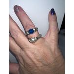 Set‎ of Two Silver Tone and Bead Stretch Rings Silver Photo 1