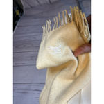 Burberry Vtg Burberrys of London 100% Cashmere Fringe Scarf Off White Butterscotch 52x12 Photo 3