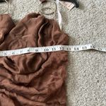 Milano‎ brown Y2K formal prom dress gown. Halter neck hi low appearance floor Photo 10