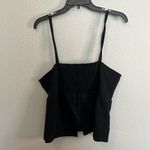 J.Crew Seersucker Tie Front Tank Black Size XXL Photo 1
