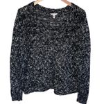 Eileen Fisher  Women’s Black Marled Scoop Neck Pullover Cotton Sweater Photo 0