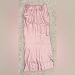 House Of CB NWOT  'Giuliana' Ballerina Pink Satin Maxi Skirt Sz L Photo 3