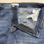 Risen High Rise Front Slit Frayed Hem Flare Jeans Size 1XL Bohemian Hippie Retro Blue Photo 6