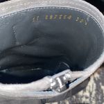 Saint Laurent Mina Cherry 95 Mazzi Buckle Platform Suede Booties Cachemire Nero size 39.5 Photo 3