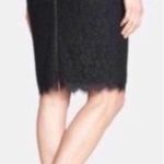 Diane Von Furstenberg  Scotia Lace Black Zipper Skirt Sz 6 Photo 1