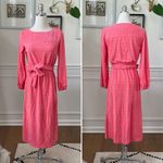 Vintage 70s Coral Terry Cloth Long Sleeve Dress Teena Paige XS S Orange Photo 1