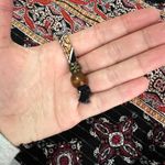 Mason & Belle X-SMALL Black Axelle Tie Front Top - Stitch Fix Boho Bead Detail Photo 6