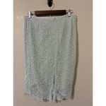 Bill Blass Skirt Size 12 Green Lace Floral Pattern Knee Length Elegant Vintage Photo 2