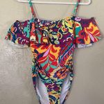 Tahari Women's Size L One Piece Bathing Suit Versatile Ruffle Floral Bright NWT Photo 0