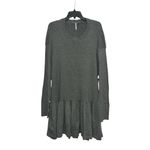 Free People  Time On My Side Mini Dress In Dark Gray Size Medium Ruffle Oversized Photo 1