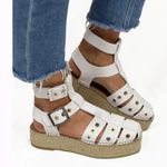 Free People Gable Glad Espadrille Gladiator Sandals White Leather Size 36, US 6 Photo 4