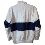 John Galt Gray Navy Color-Block Quarter Zip Sweatshirt Photo 1