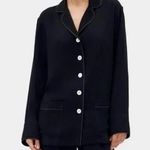 Sleeper Black Party Pajama Top Women’s Size M Button Photo 0