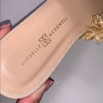 Michelle McDowell Carmen Natural Tan Woven Raffia Gold Mules Slip On Fringe 8 Photo 9