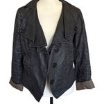 CAbi Women's Charcoal Cropped Moto Jacket M Casual 3/4 sleeve Photo 0