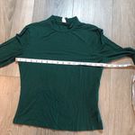 Dark Green Casual Womens Long Sleeve Mock Neck Fitted Stretch Shirt Size Medium Photo 7
