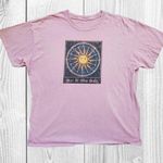 Full Tilt Women’s Large Happy Sun Boho Hippy Granola Short Sleeve T-Shirt Purple Photo 0