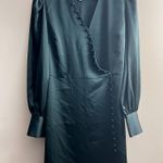 Alexia Admor  Emerald Green faux Wrap Dress long sleeve silky size 4 Photo 1