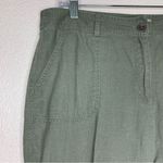 Chico's Chico’s Linen Blend Olive Green Cargo Ankle Pants Photo 3