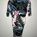 Motherhood Maternity Dress Womens Small Ruched Tropical Leaf Print Summer Casual Photo 5