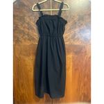 Banana Republic Poplin Gather Waist Midi Dress MINIMALIST POCKETS Black Small S Photo 1