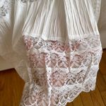 None Vintage 70s Prairie Lace Maxi Dress Flare Bell Sleeve Sheer Western Wedding Photo 4