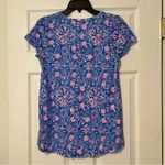 Lilly Pulitzer  Etta V-neck Blue Peri Takin it Easy top size XS Photo 10